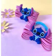 Xuxinha Stitch Angel Laço piscina cabelo Par elástico de cabelo Acessório cabelo Rabicó Disney Aqua Laço