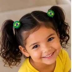 Par Xuxinha copa do mundo Acessorio de cabelo Menina Xuxinha infantil Brasil Enfeite Brasil