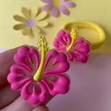 Xuxinha Flor Parzinho xuxinha florzinha cabelo Par elástico cabelo Acessório cabelo Rabicó Disney