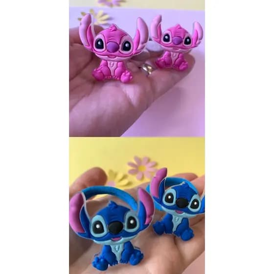 Xuxinha Stitch Angel Parzinho xuxinha cabelo Par elástico de cabelo Acessório cabelo Stitch Rabicó