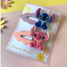 Par Tic Tac de cabelo Stitch Fofinho Par de Presinha infantil Tic Tac Infantil  Presilha Cabelo
