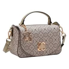 Bolsa Feminina Chenson Classic Cristal Transversal Monograma Strass Alça Removível Casual e Social
