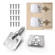 40 Placa De Reparo De Dobradiça Para Armário Porta Cozinha