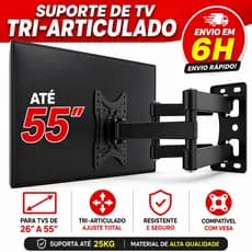 Suporte Tv Tri Articulado Lcd Led Plasma 14 A 55 Pol para parede 32 40 42 43 47 50 52 55 56 polegada