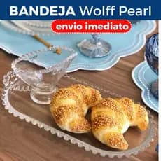 Bandeja Decorativa Oval em Cristal Wolff Pearl