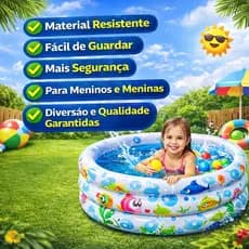 Piscina Infantil Inflável Redonda Criança 100L ou 180L | Água e Bolinhas