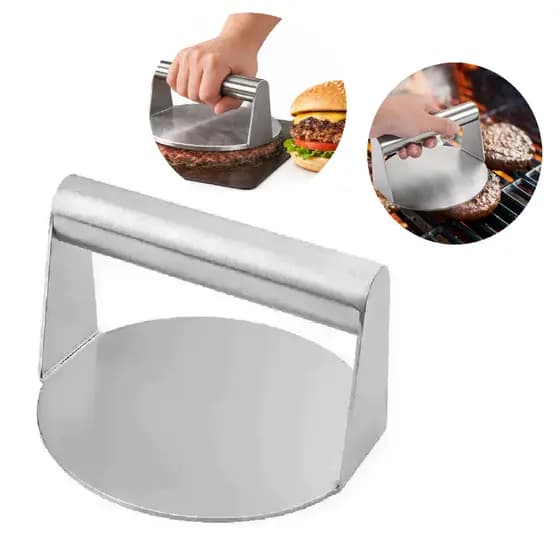 Prensa Smashburger Hamburguer Profissional Ultra Resistente Premium em Aço Inox - Pronta Entrega - Emitimos Nota Fiscal