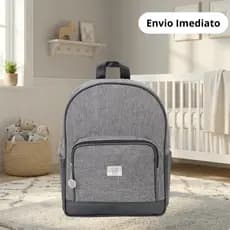 Mochila Maternidade Monte Carlo Cinza com Preto 01 Peça - Big Bag Baby