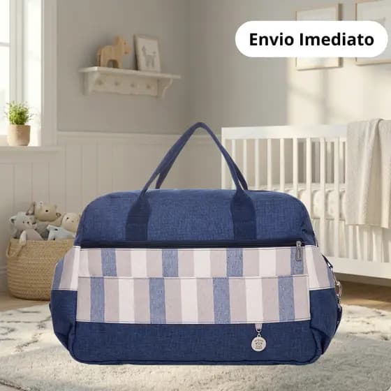 Bolsa Maternidade Elegance Azul Marinho Big Bag Baby - Tamanho G com Trocador