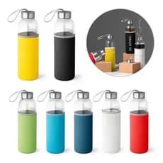 Squeeze em vidro e aço inox com alça PERSONALIZADO