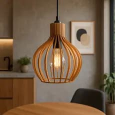 Luminária Simples Teto Coquinho Mdf  Sem Fio