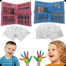 Kit Pintura Maleta Escolar Completa 68 Itens Aquarela Canetinha Lápis Desenhos Colorir Envio Rápido