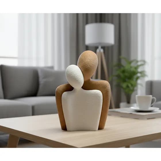 Estátua casal de namorados plástico decoração amor para sala e escritório