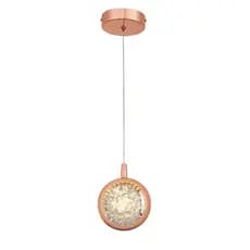 PENDENTE CRISTAL DOURADO "CIRCULO" 3 CORES: 3000K / 4000K / 6500K 8117-GOLD-SS