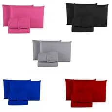 Kit Jogo Lençol De Cama Casal e Solteiro - Lisos Com Elástico - Oferta