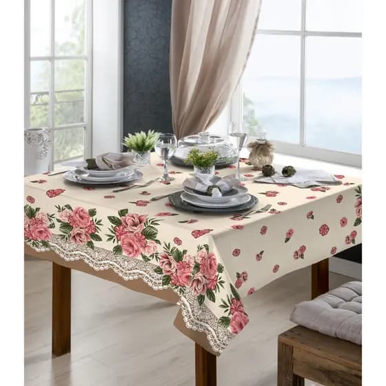 Toalha Decoração De Mesa Posta 4 Lugares Rústica Luxo