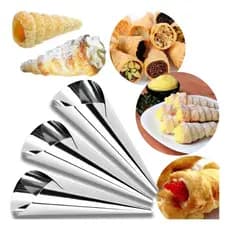 Kit 48 Formas Canudo Cone Aço 100ml Funil Doces e salgados Casquinha