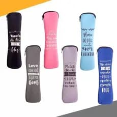 3 unid Porta Talher Estojo De Neoprene Lavável Portátil Com Zíper