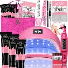 Kit Alongamento Unhas Polygel Cabine Sun5 Lixadeira Elétrica Necessaire Molde F1 - Envio Imediato