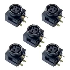 Kit 5 Conector Energia Power Plugue Jack 3 Pinos Fêmea 3 Vias 90º Impressora Térmica Elgin L42 Pro