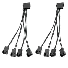 Kit 2 Unid Cabo Adaptador Multi Fan 4 Coolers Fan 4 X 3 E 4 Pinos 12v