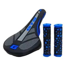 Banco Selim Gts Bicicleta Mtb Speed Preto + Manopla Confort