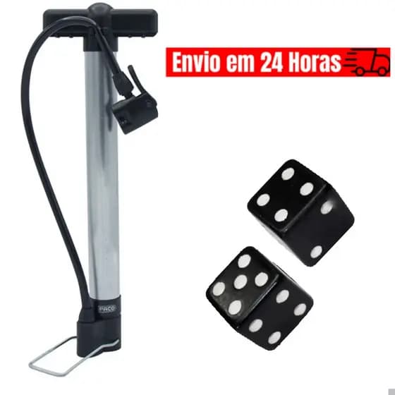 Bomba De Encher Pneu De Bike Alumínio 30cm Paco Mtb Bico Grosso e Fino Tampa Válvula Para Bico Bicicleta Moto Carro