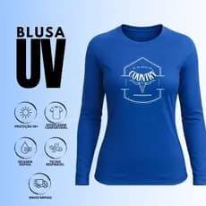 Blusa feminina manga longa com proteção solar mar piscina bike sol Pé na Roça Cia Countrysilk PNR702