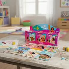 Kit 6 Mini Quebra-Cabeças Moana Disney Infantil
