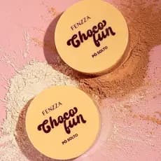 Pó da Fenzza Choco Fun Translúcido Solto Acabamento Natural e Resistente à Água