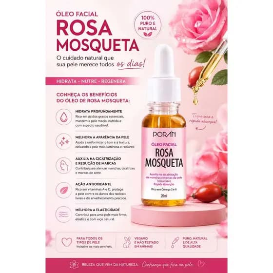Óleo Facial de Rosa Mosqueta Porán 20 ml Porán