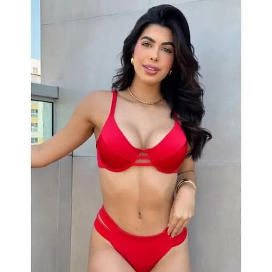 Biquíni Feminino Meia Taça  Com Calcinha Levanta Bumbum