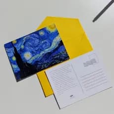 Cartão postal - Presente - A6 -obra de arte - Van Gogh - Monet - Klimt