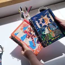 Fichário • Sketchbooks A5  • Caderno Tarot • cartas de Tarot • Papel pólen • Wire-o • Folhas 90g • Mistic - ARTESANAL