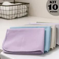Kit 10 Paninhos Flanela Pano Absorventes Multiuso De Limpeza Estopa Retalho Oficina 100% Algodão Tecido