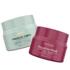 Prohall Máscara Equalize Mask 500g + Máscara Proboo Fiber 500g Cronograma Capilar