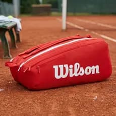 Raqueteira Wilson Super Tour 9 Pack Vermelha e Branca