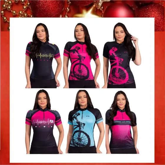 Camisa para ciclismo feminina preta