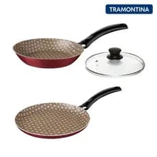 Frigideira Antiaderente Tramontina 20 Cm + Panquequeira Omeleteira Antiaderente Tramontina 22 Cm