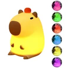 Luminária Capivara de Silicone Noturna LED Recarregável USB Touch Infantil