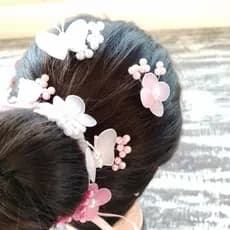 porta coque perorado com mini borboletas e mini flores para bailarina,acessórios de cabeça, presilha ,tiara