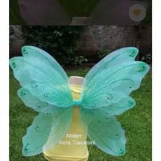 Kit Asa de Fada com Varinha  | Fantasia Infantil e adulto Artesanal Encantadafeita em meia seda