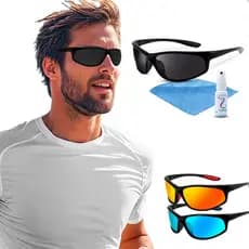 Kit Óculos De Sol Masculino Esporte Spray De Limpeza Flanela
