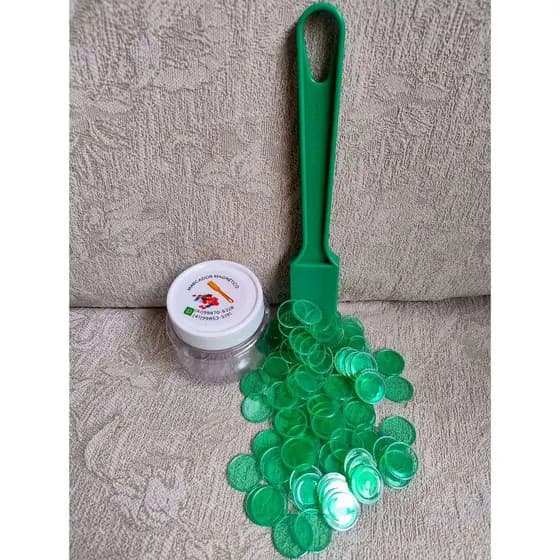 Marcador De Bingo Magnético (100 Discos Magnético + Pegador)