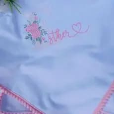 Manta Leito Maternidade Cueiro Pompom Personalizada 0,90x1,10 metros