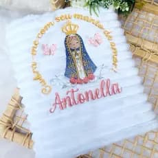 Manta Canelada Fleece Meia Estação Personalizada 0,90x1,10M