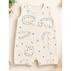 Romper Macacão Infantil Menino Urso 100% algodão