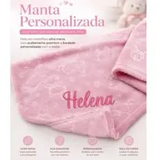 Manta Bebê em fleece 3D Personalizada com nome(ENVIAR O NOME PELO CHAT)