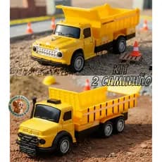 Miniatura Caminhão Mercedes Benz 1113 + Caminhão Ford Antigo (Kit 2 peças - Metal)