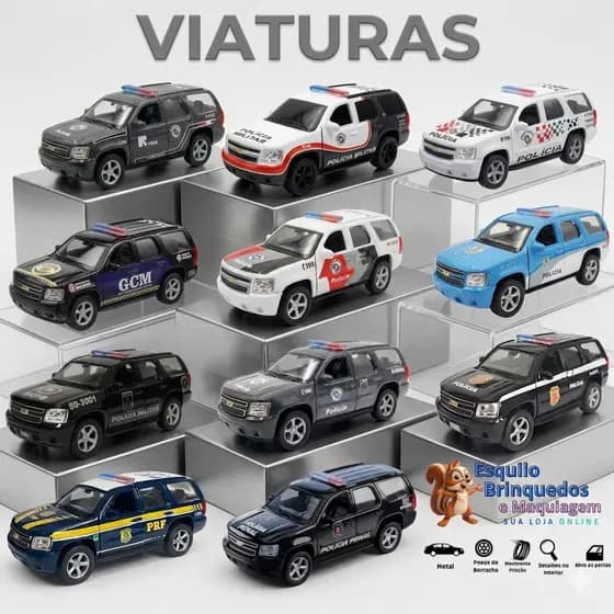 Miniatura Viatura de Policia Militar Rota Bope Polícia Civil Goe Polícia PMERJ PF PRJ Polícia Federal Rodoviária GCM SP